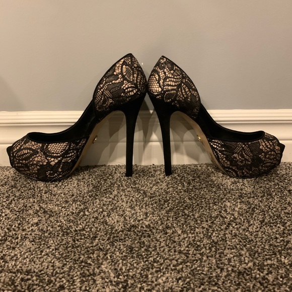 BeBe size 8 1/2 worn once platform heels - Picture 2 of 5